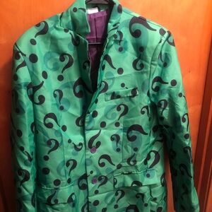 Spirit brand RIDDLER Green Blazer with Black Graphic Print and Purple Lining